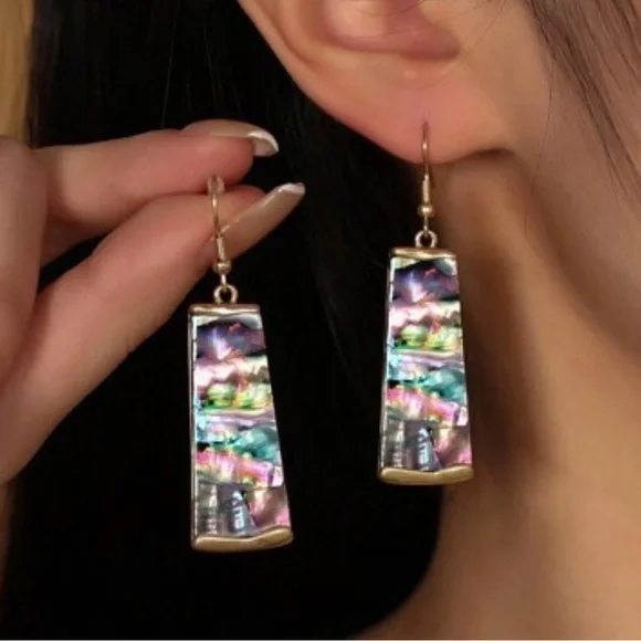 Elegant Multicolor Drop Earrings - Picture 2 of 2
